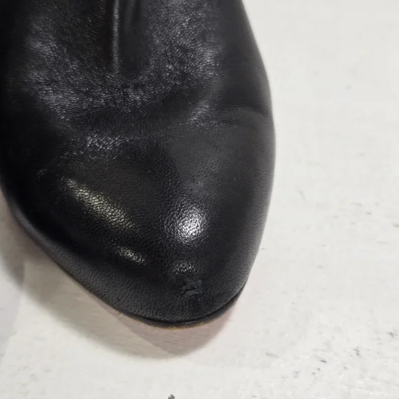 Christiabn Loyboutin Elegant Black Leather Ankle Boots 37½ 7½ - Picture 11 of 12